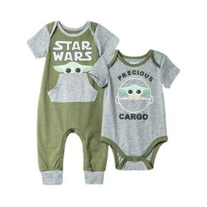 Star Wars The Mandalorian Baby Yoda Coverall Jumpsuit and Bodysuit 2pc Set 18M